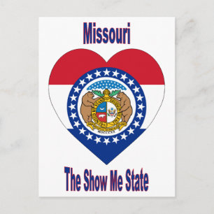 Carte Postale Coeur de drapeau du Missouri
