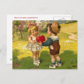 Carte postale - coeur de fille de Little Boy de (Devant / Derrière)