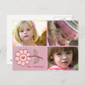 Carte Postale coeur de fleurs (Devant / Derrière)