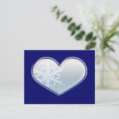 Carte Postale coeur de flocon bleu (Debout devant)