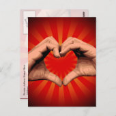 Carte Postale Coeur de forme des mains (Devant / Derrière)