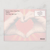 Carte Postale Coeur de forme des mains (Dos)