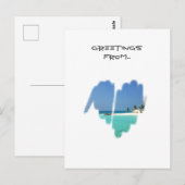 Carte Postale Coeur de graffiti grand format Monochrome (Devant / Derrière)