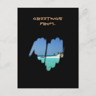 Carte Postale Coeur de graffiti grand format Monochrome