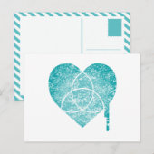 Carte Postale coeur de graphique turquoise (Devant / Derrière)