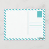 Carte Postale coeur de graphique turquoise (Dos)