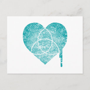 Carte Postale coeur de graphique turquoise