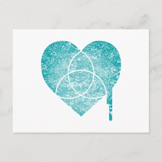Carte Postale coeur de graphique turquoise (Devant)