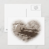 Carte Postale Coeur de guitare acoustique (Devant / Derrière)