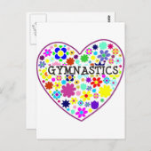 Carte Postale Coeur de gymnastique avec fleurs (Devant / Derrière)