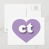 Carte Postale Coeur de lavande du Connecticut - J'aime (Devant / Derrière)