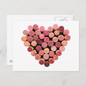 Carte postale Coeur de liège à vin (Devant / Derrière)