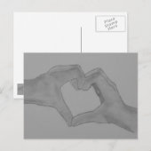 Carte postale Cœur de mains (Devant / Derrière)