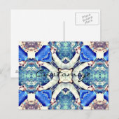 Carte Postale Coeur de mandala bleu Thunder_Cove (Devant / Derrière)
