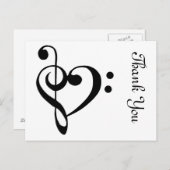 Carte Postale Coeur de musical de Merci (Devant / Derrière)