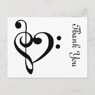 Carte Postale Coeur de musical de Merci