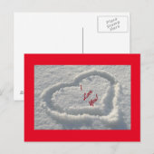 Carte Postale Coeur de neige (Devant / Derrière)