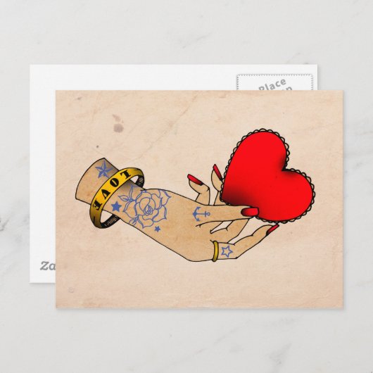 Carte Postale Coeur de papier (Devant / Derrière)