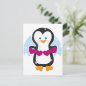 Carte Postale Coeur de pingouin (Debout devant)
