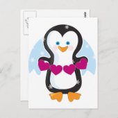 Carte Postale Coeur de pingouin (Devant / Derrière)