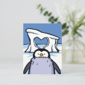 Carte postale Coeur de poussin de pingouin (Debout devant)