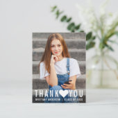 Carte Postale Cœur de remerciement de fin d'études moderne tenda (Debout devant)