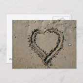 Carte Postale Coeur de sable (Devant / Derrière)