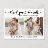 Carte Postale Cœur de script de calligraphie 2 Photo de mariage  (Devant)