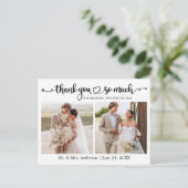 Carte Postale Cœur de script de calligraphie 2 Photo Mariage Mer (Debout devant)