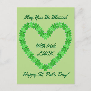 Carte Postale Coeur De Shamrock