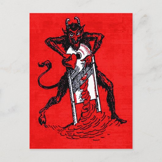 Carte Postale Coeur de tranchage de Krampus rouge (Devant)