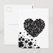 Carte Postale Coeur de trèfle noir (Devant / Derrière)