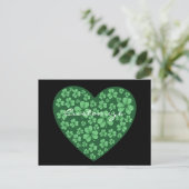 Carte Postale cœur de trèfle vert Saint Patrick (Debout devant)
