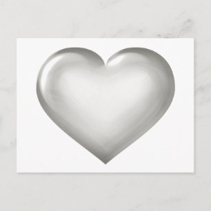 Carte Postale Cœur de verre argenté