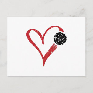 Carte Postale Coeur de volleyball   Cadeaux d'équipe d'entraîneu
