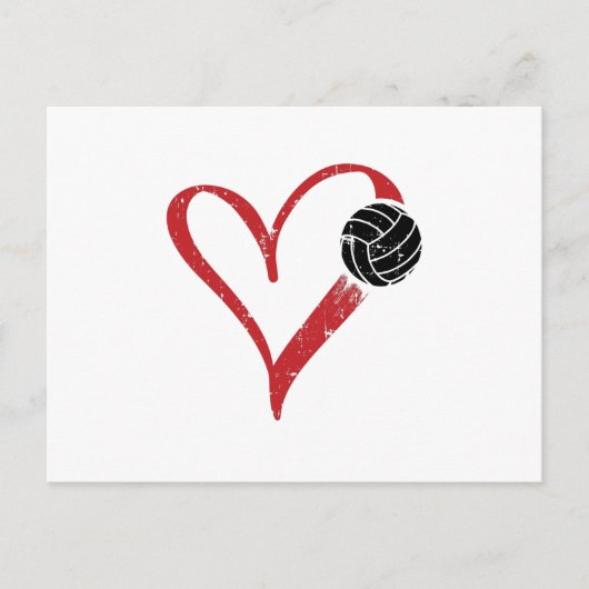 Carte Postale Coeur de volleyball | Cadeaux d'équipe d'entraîneu (Devant)