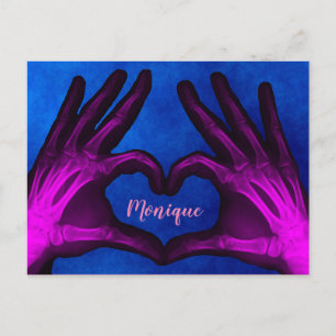 Carte Postale Coeur de Xray à la main violet