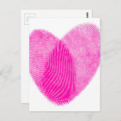 Carte Postale Coeur d'empreintes digitales (Devant / Derrière)