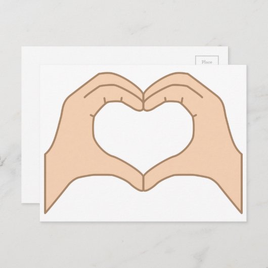 Carte Postale Coeur des mains isolées sur un arrière - plan blan (Devant / Derrière)