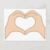 Carte Postale Coeur des mains isolées sur un arrière - plan blan (Devant)