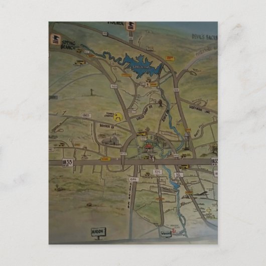 Carte Postale Coeur des nouveaux Braunfels, Texas (Devant)