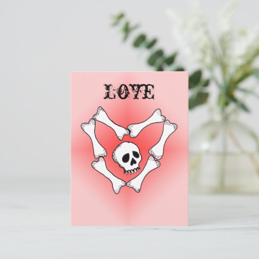 Carte Postale Coeur des os Love Skull PostCard (Debout devant)