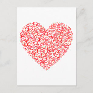 Carte Postale Coeur des signes de paix