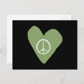 Carte Postale Coeur des signes de paix (Devant / Derrière)