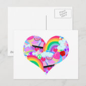 Carte Postale Coeur d'explosion des années 80 (Devant / Derrière)