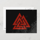 Carte Postale Coeur d'Hrungnir (grunge rouge et noir) (Devant / Derrière)