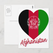 Carte Postale Coeur du drapeau afghan (Devant / Derrière)