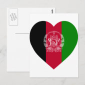 Carte Postale Coeur du drapeau afghan (Devant / Derrière)