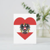 Carte Postale Coeur du drapeau autrichien (Debout devant)