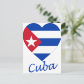 Carte Postale Coeur du drapeau cubain (Debout devant)